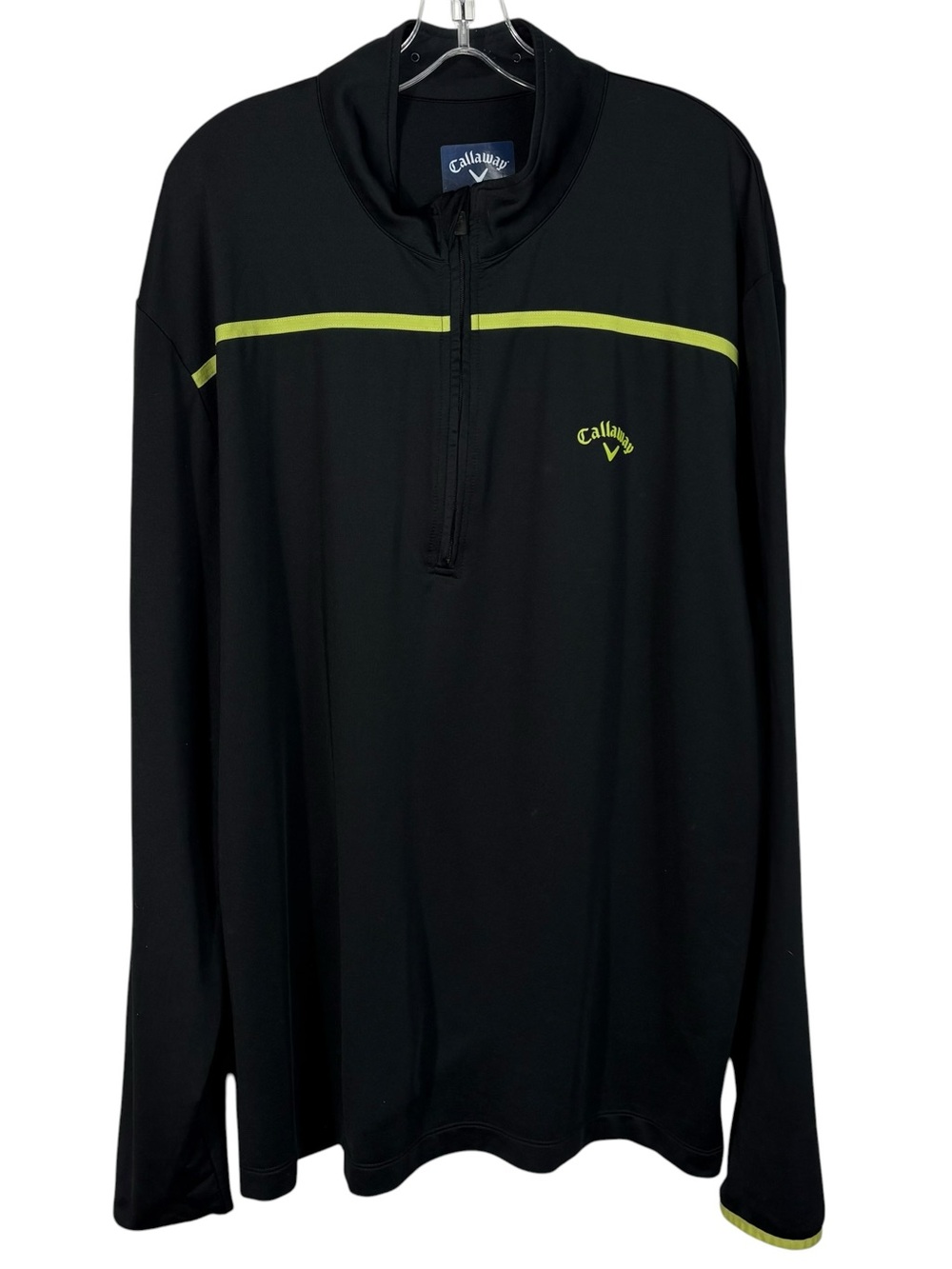 Callaway Weather Series Black Yellow Trim Golf Athletic Quarter Zip Sweatshirt